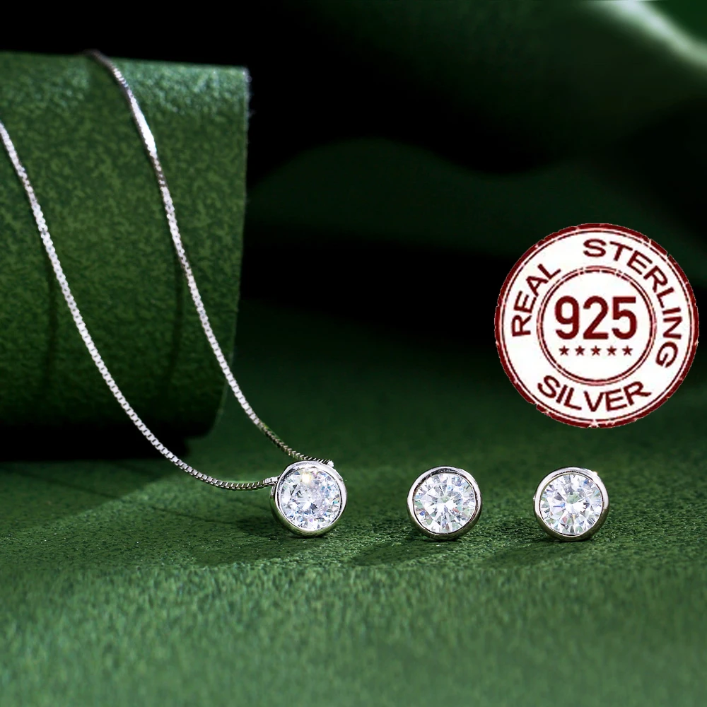 Zircons 925 Sterling Silver Jewelry Set for Women