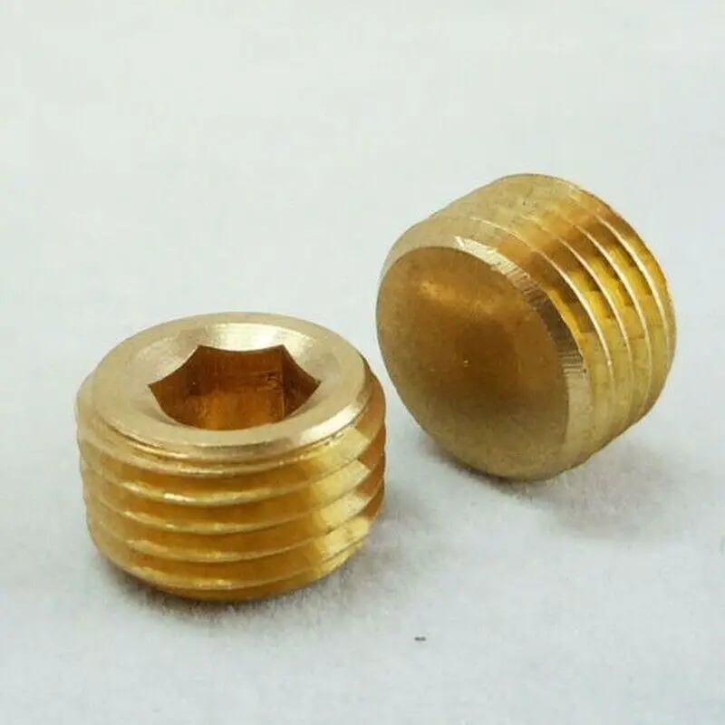 

20pcs NPT Brass Internal Hex Thread Socket Pipe Plugs Acid Resistance Various Sizes Good looking Appearance Strong Texture