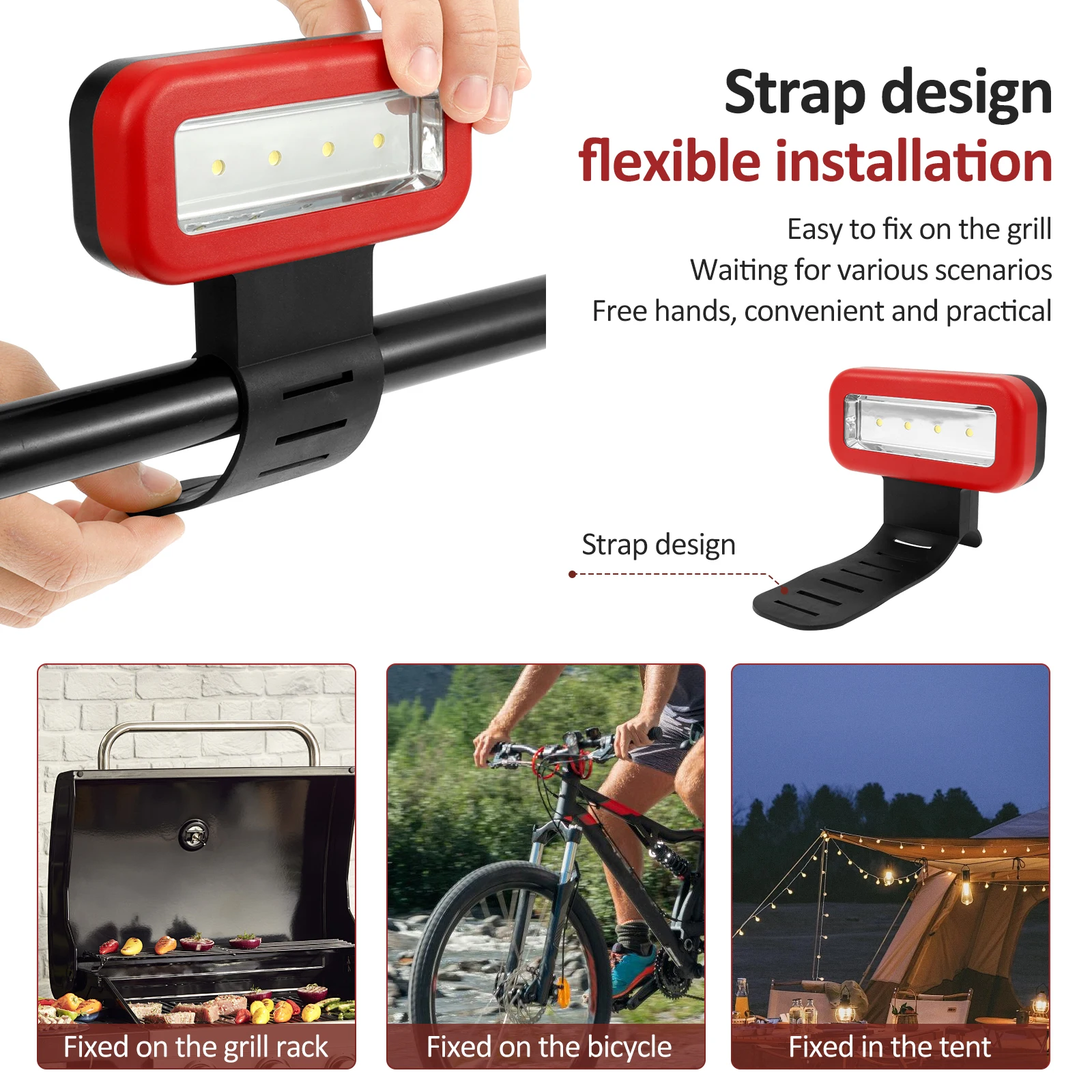 Adjustable Brightness Grill Light LEDs Grill Lamp With Magnetic Base Adjustable Strip Barbecue Light Durable Barbecue Lamp