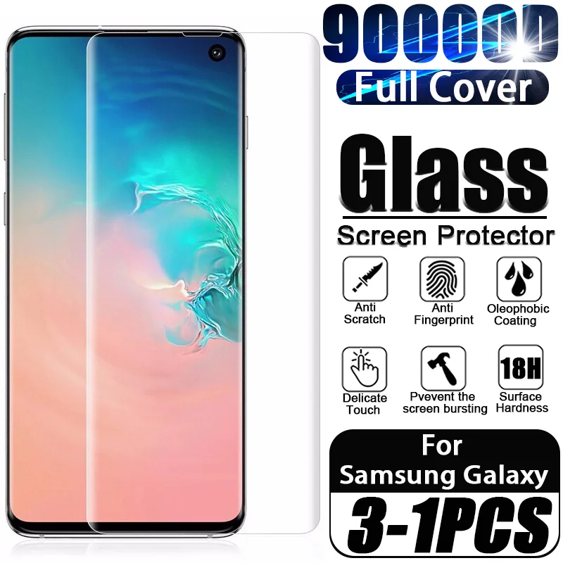 

3-1Pcs Protective glass For Samsung Galaxy S21 Ultra S20 S10 S9 S8 Plus Tempered Glass Screen Protetor Samsung Note 20 10 Lite