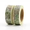 1PC 10M Decorative Retro World Map Washi Tape Paper for Planner Scrapbook Journaling Adhesive Tape 15mmx10m School Supply 2