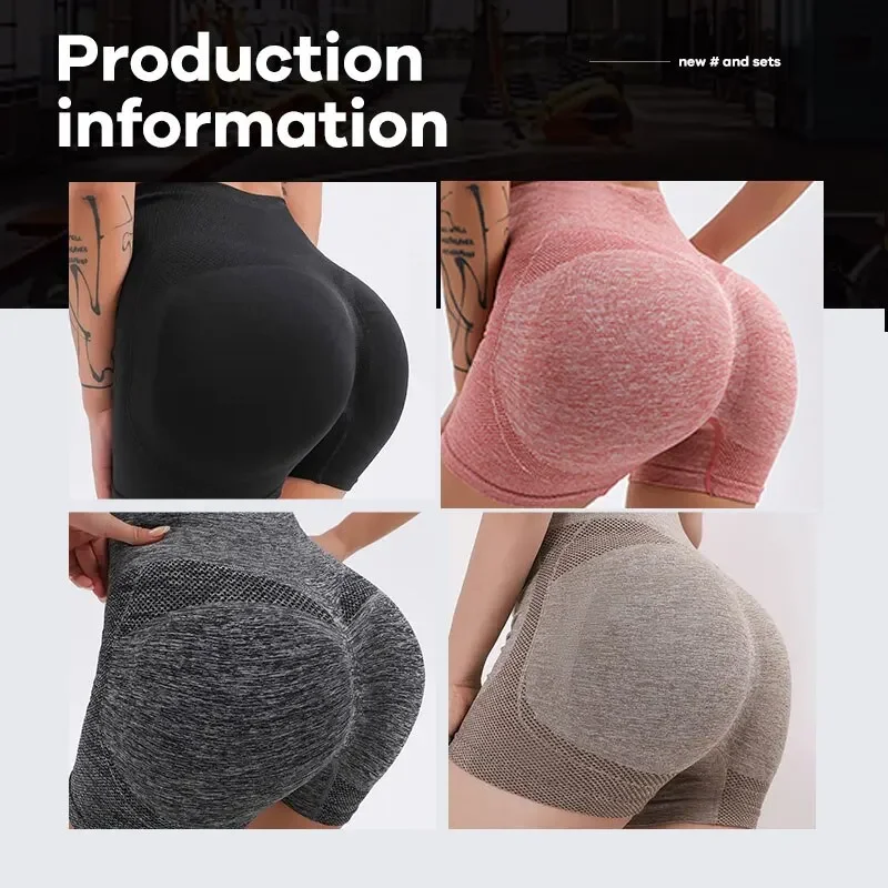 Workout Shorts Women High Waist Butt Lifting Tummy Control Ruched Booty Smile Yoga