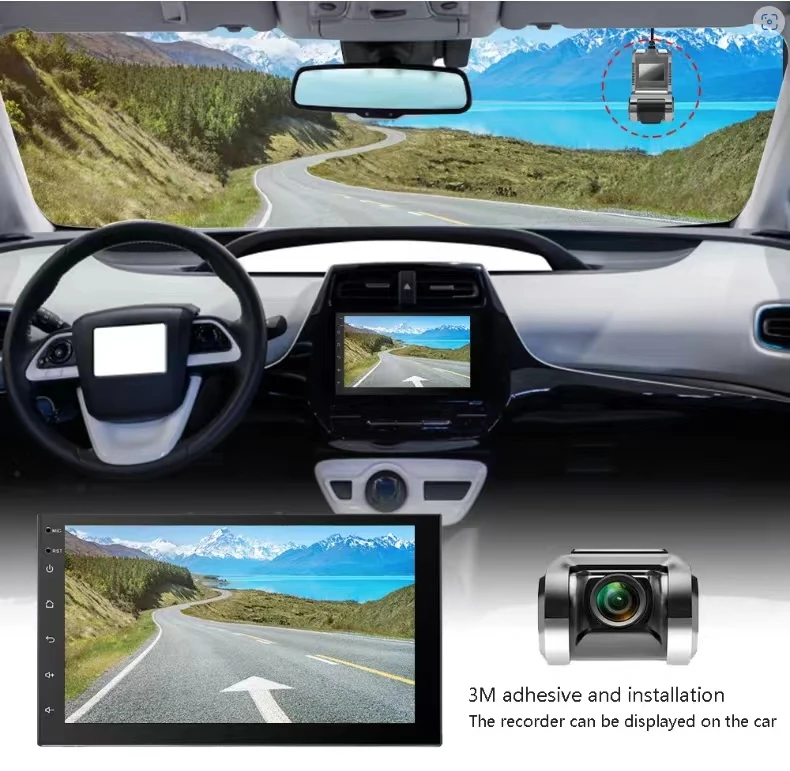 HD Dash Cam Car USB ADAS DVR Dual-lens Camera Video Special for Android Multimedia Player Front Recorder Reverse Vision