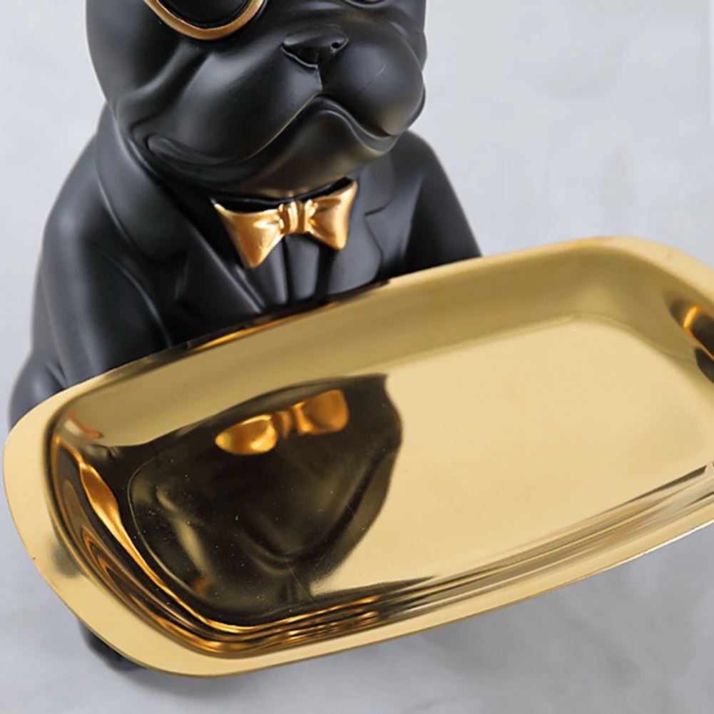 Statue Bulldog Français En Résine - Déco Bureau, Salon Ou Jardin - Sculpture Chien Chevalier 10x8x8 Cm - Cadeau Original