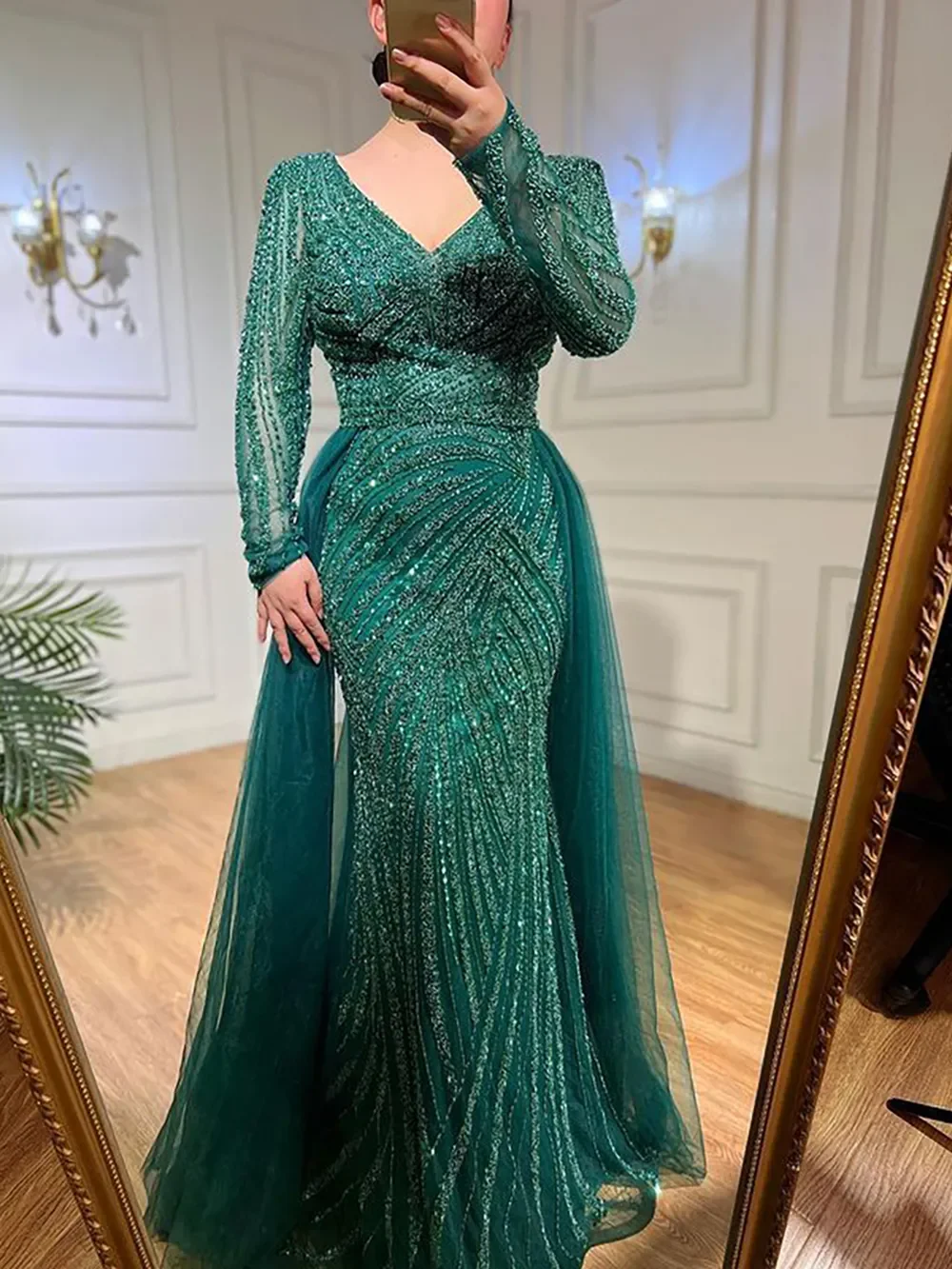 S8f593fd222a743e2a01b50d03ba27c61j Dubai Mermaid Beaded Luxury Blue Muslim Evening Dresses Gowns with Detachable Skirt for Women Party Mallzona