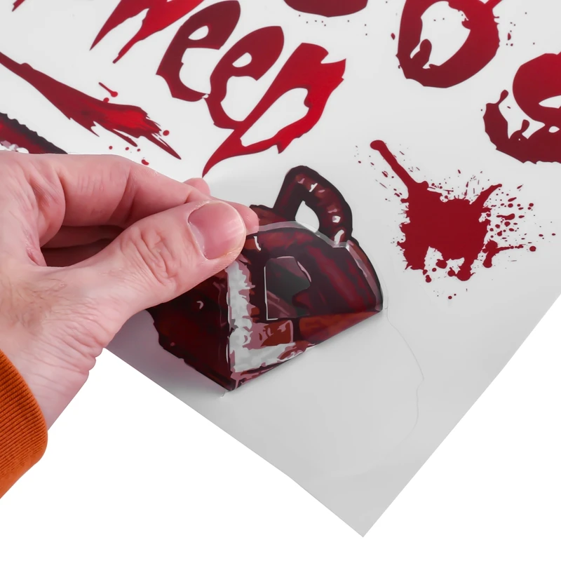 10 Models Bloody Halloween Decorations Window Stickers Horror Decals Bloody Handprint For Halloween Party Decorations