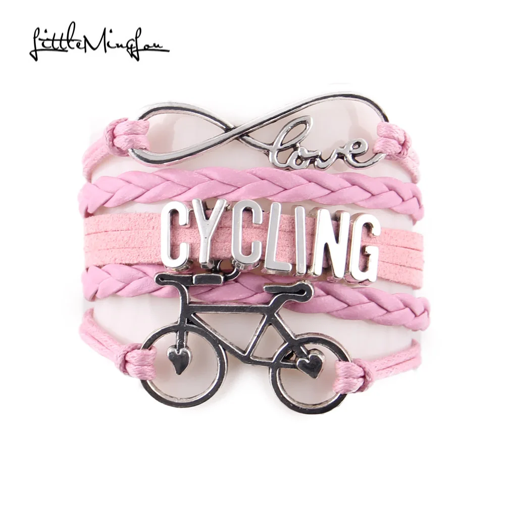 Little MingLou Infinity Love Cycling Bracelet Bike Charm Sport Hobby Bracelets & Bangles For Women Men Jewelry bracelet jewelry