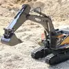 Huina 1592 RC Excavator 1:14 Alloy Remote Radio Controlled 22Ch Big Engineering Vehicle Simulation Navvy RC Truck Toy for Boy 5