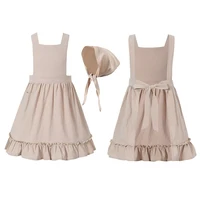 Robe de Cosplay de demoiselle d'honneur cendrillon pour filles, Costume de fête d'halloween, déguisement de spectacle sur scène, vêtements pour enfants, tablier, foulard 6