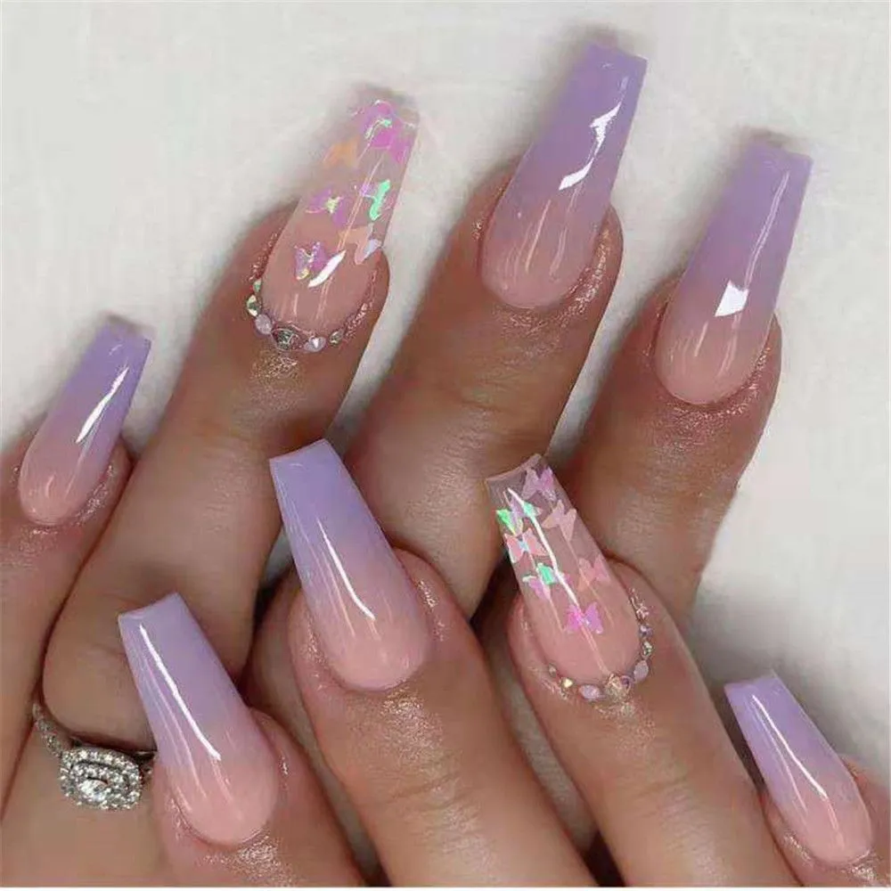 300Pcs Clear Natural Extra Long False Nails Coffin Stiletto French Fake Nail  Tips Full/Half Cover Acyclic Press on Nails Capsule - AliExpress