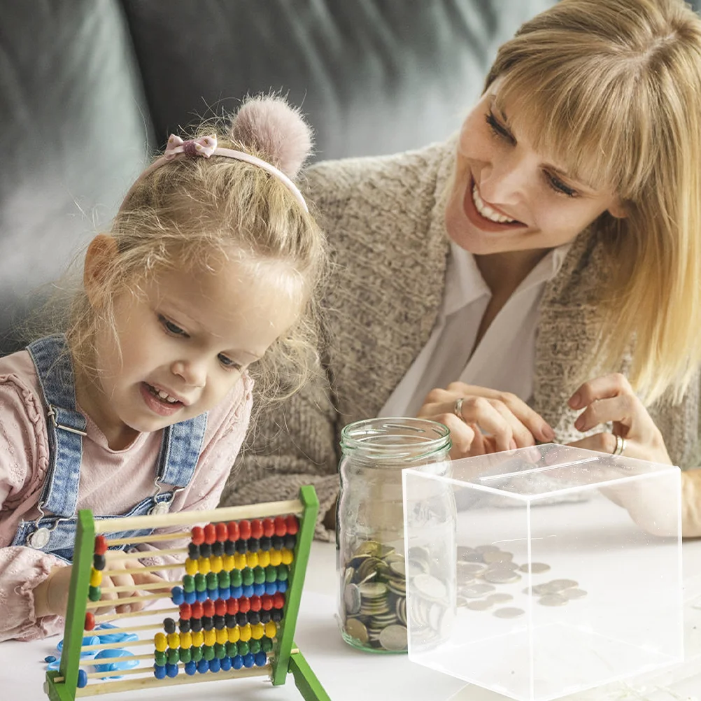 

Piggy Bank Children Unopenable Money Jar for Kids Home Decor Acrylic Boys Supply Container
