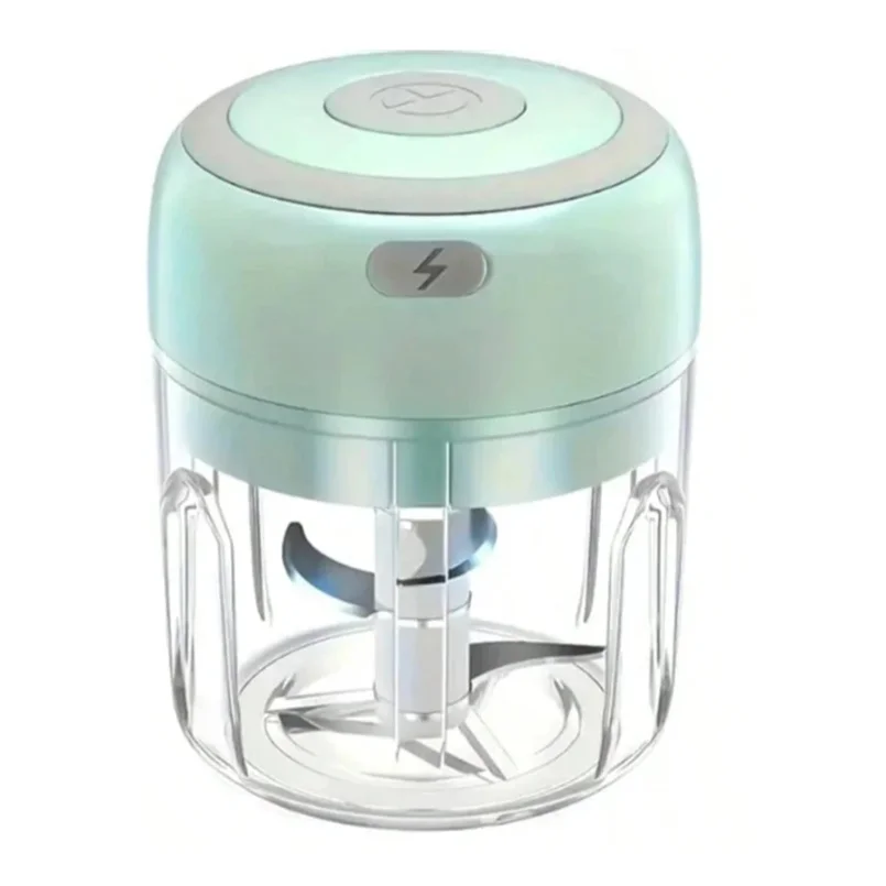 350ml green doubl electric three-blade garlic grinder, multi-functional vegetable and food processor, meat grinder, portable ble 1