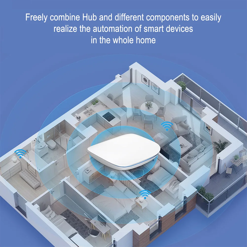 Tuya용 듀얼 연결 홈 허브 Zigbee 및 호환 장치용 간편한 무케이블 설치 및 앱 제어