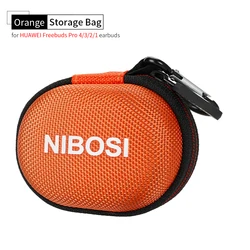Compact EVA Storage Case for Wireless Earbuds - Protective Travel Carry Bag (Orange)