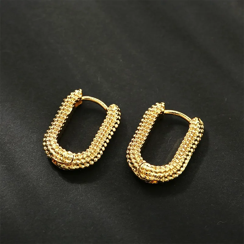 Simple Fashion Square Trendy Hoop Earrings for Women 2025 French Ins Chic Party Jewelry Gifts Wholesale