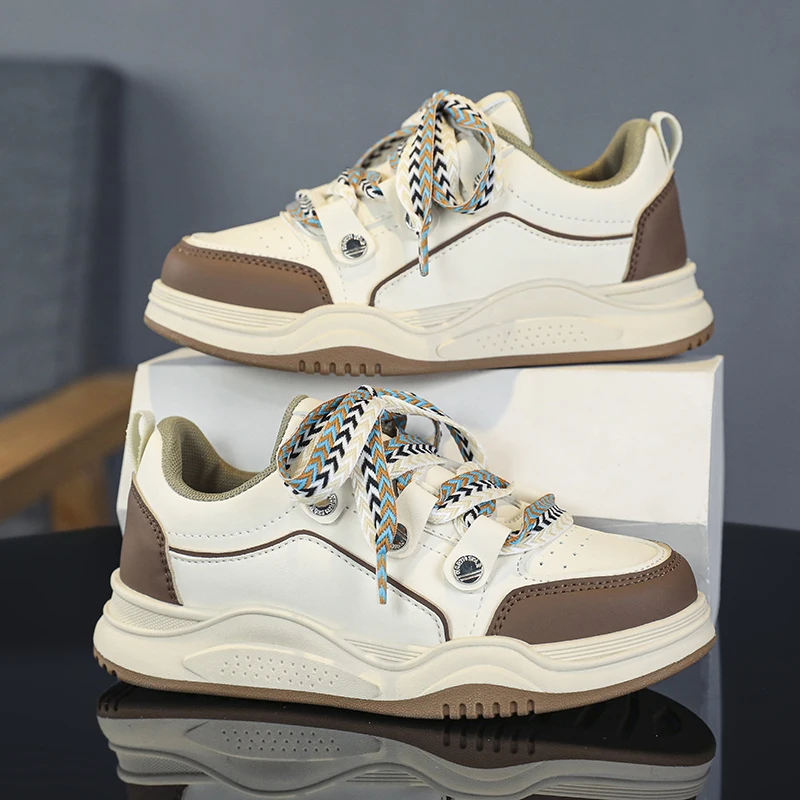 

2023 New Kids Casual Shoes Girls Leather Sneakers Rubber Non-slip Waterproof Running Shoes Children Girls Sport Walking Shoes