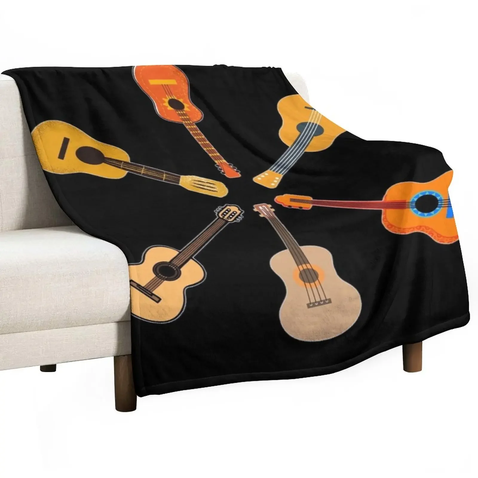 

Guitar World Throw Blanket Furrys Flannel Fabric Winter beds Kid'S Blankets