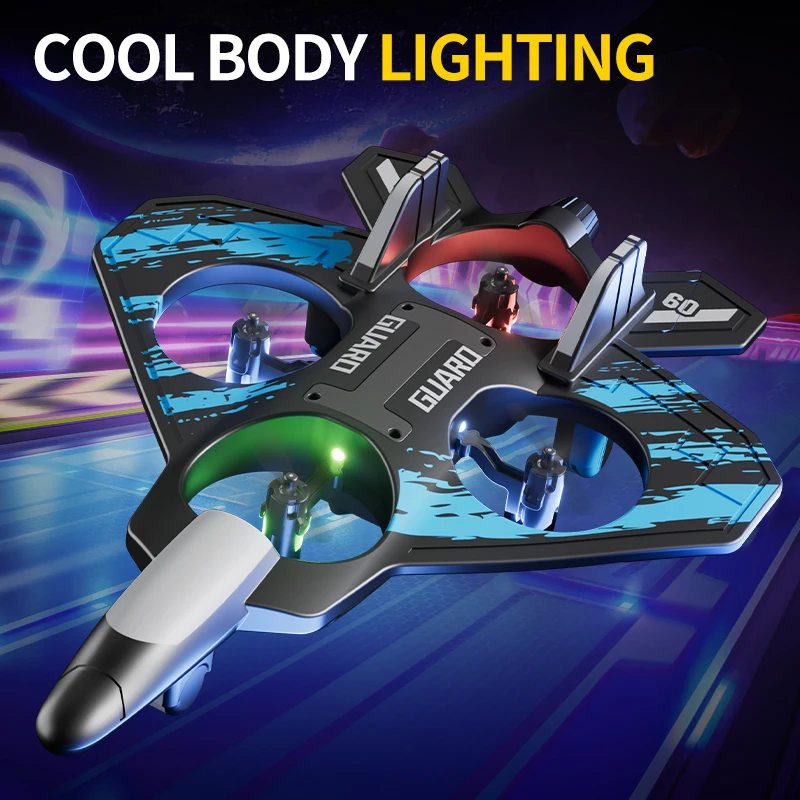 원격 조종 항공기 EPP 폼 스턴트 글라이더 LED 발광 전투기 모델 낙하 방지 전동 장난감 소년 생일 선물