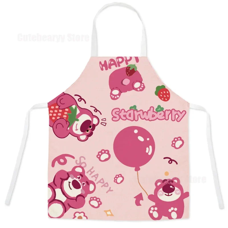 Disney Lotso Cartoon Apron Cartoon Pattern Waterproof Oilproof Waist Parent-child Kitchen Restaurant Sleeveless Halterneck Apron