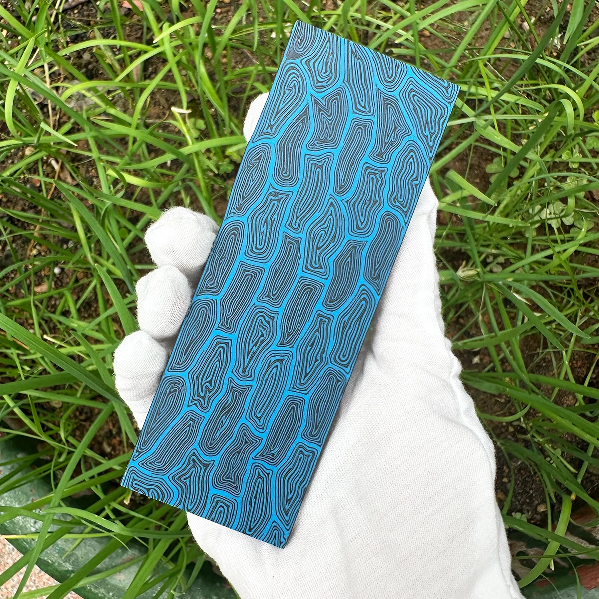2pieces New Style Damascus Pattern G10 Knife Handle Material Diy Handle Composite Material G-10 Tool Patch Material 130x45x8mm