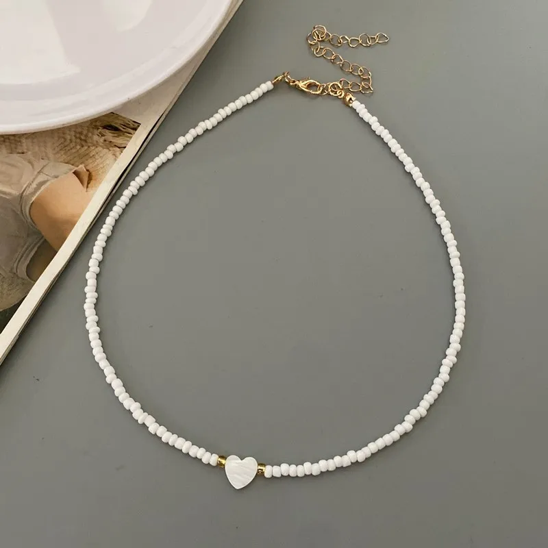 Turkey Lucky Eye Seed Beads Choker Necklace for Girl White Color Seed Beads Bohemian Short Necklace 5