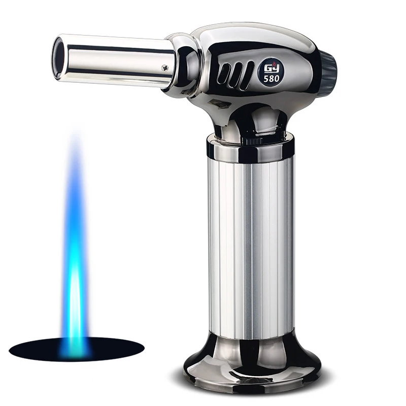 

New Blue Flame Welding Gun Metal Windproof Gas Lighter Outdoor BBQ Ignition Tool In Kitchen 1300 °Spray Gun Lighter Gift For Men