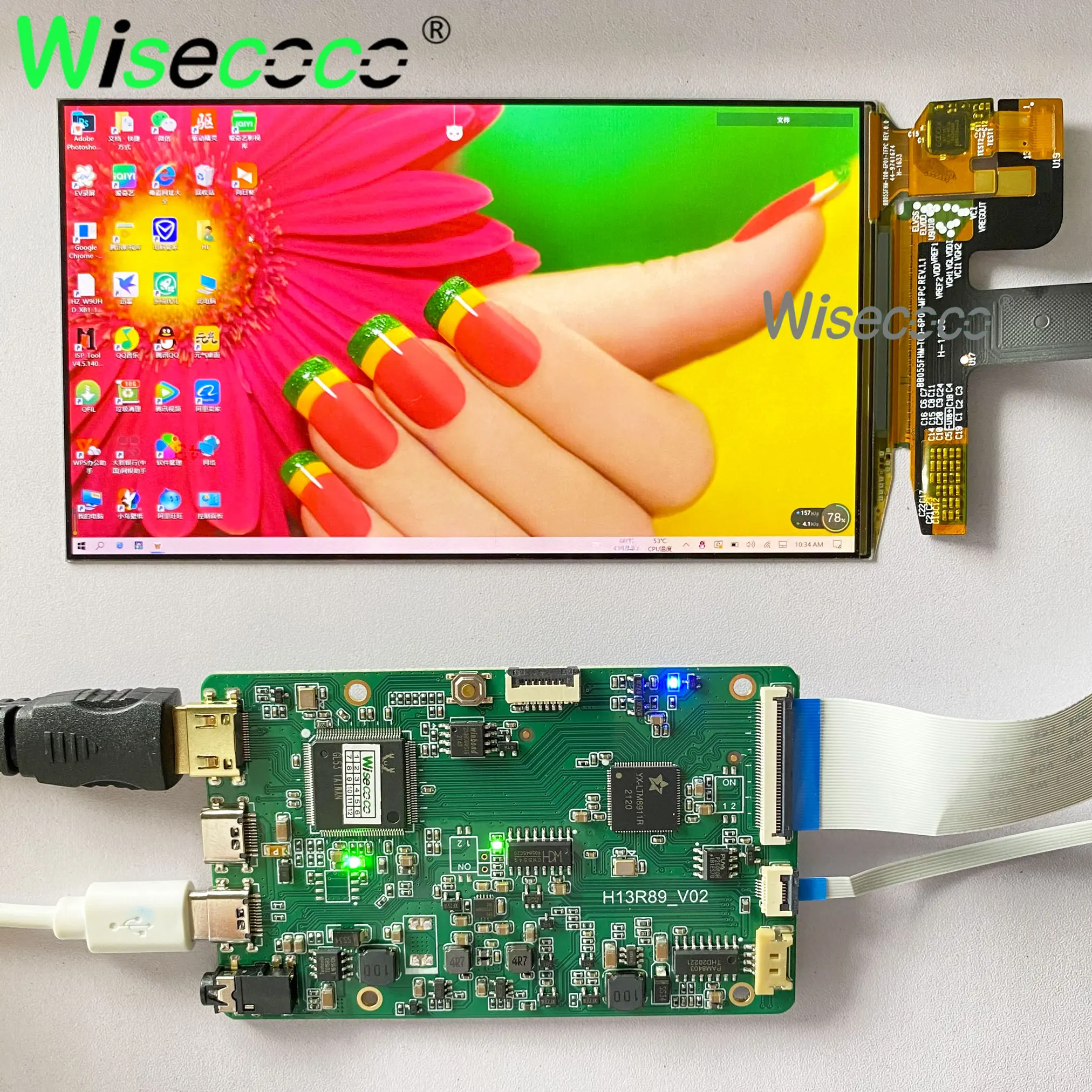 Polegada Tela Oled Raspberry pi Display 1920x1080 Tela de Toque Android Game Console Caixa de tv Tablet Padrão Paisagem Exibição 5.5 - Imagem 5