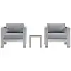 Outdoor Patio Furniture Set Aluminum Weather-Resistant Shore Collection Armchairs Side Table Grey 1