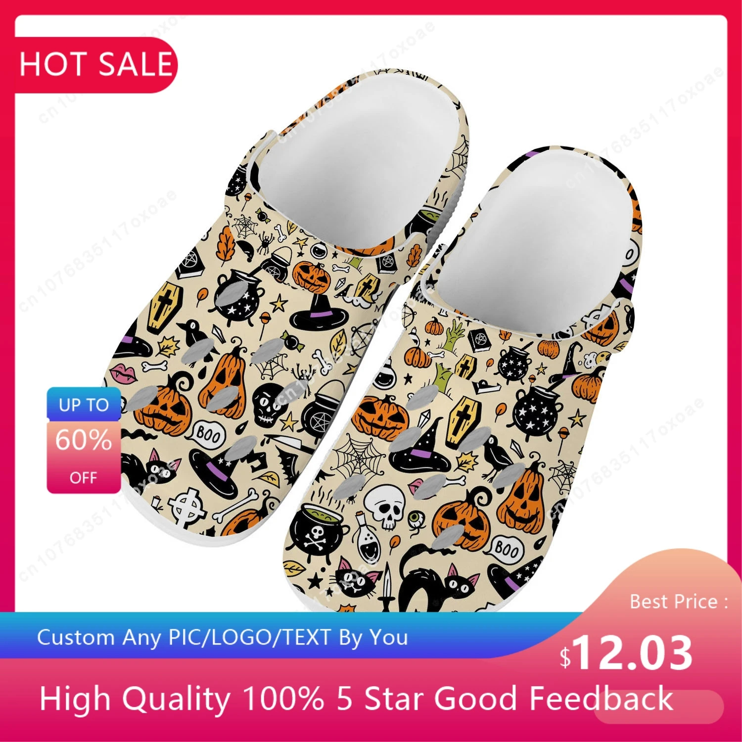 

Сандалии с тыквой, домашняя обувь для Хэллоуина, для мужчин и женщин, молодежная обувь для мальчиков и девочек, жуткая обувь с фонариками, пляжные тапочки с дырками, под заказ