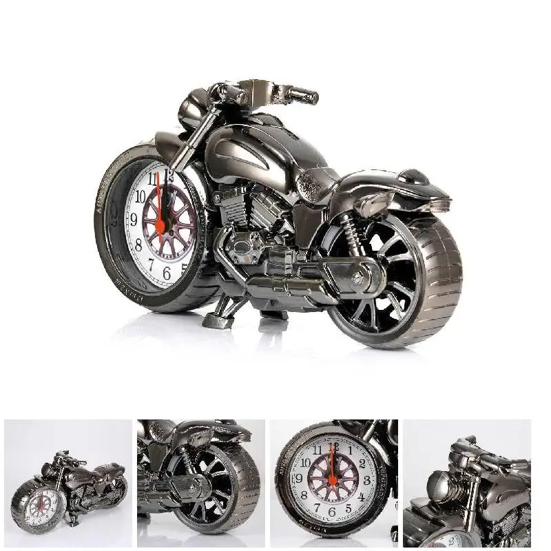 Motorcycle Shape Alarm Clock Creative Retro Gifts Upscale Furnishings Boutique Clock Watch Office Home Clock Desktop Decoration