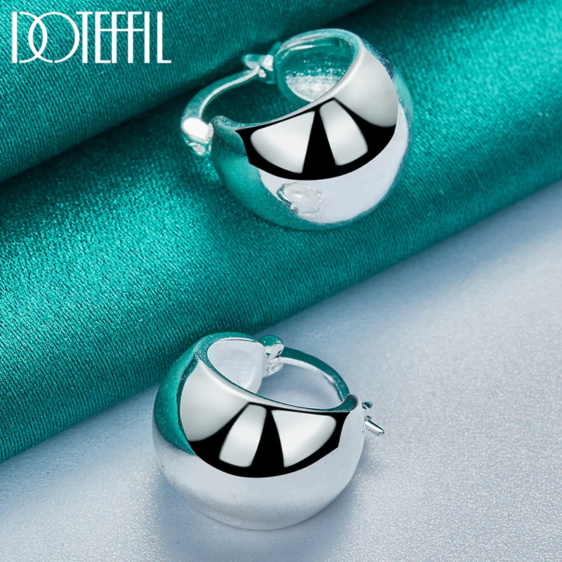DOTEFFIL Orecchini a cerchio grandi in argento sterling 925 liscio da