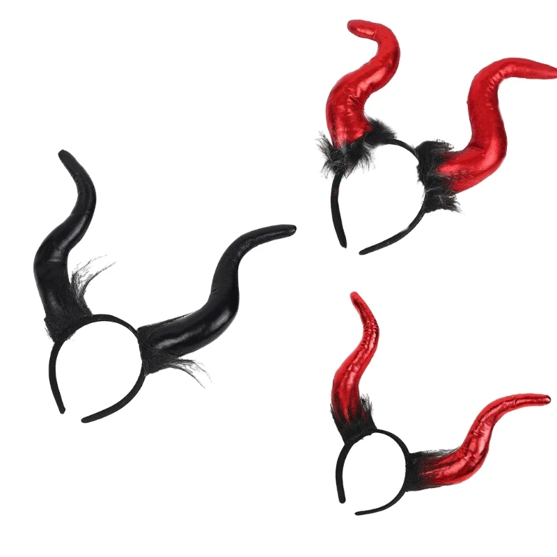 

OxHorns Hairband Halloween Hairhoop Family Gathering Party Props Headwear