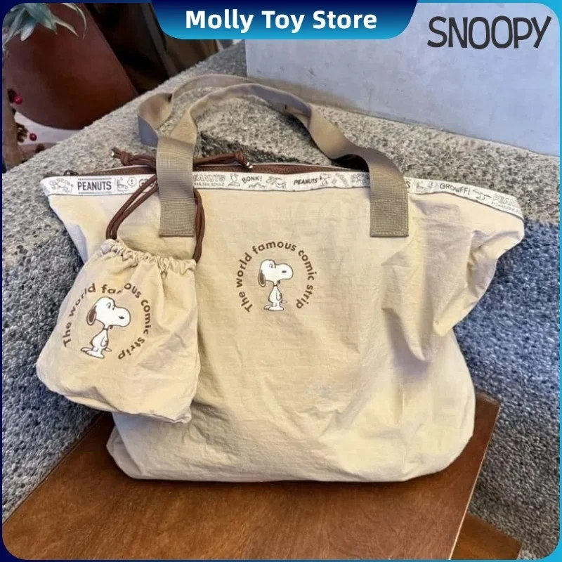 Anime Snoopy Stationery Storage Bag Large Capacity Cosmetic Bag Travel 2pcs Light Clothing Packaging Travel Fitness