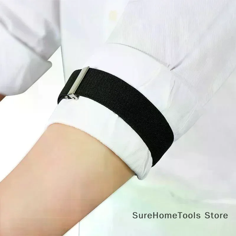 1 Pair Business Elastic Adjustable Shirt Sleeve Garter Anti-Slip Arm Band Cuff Holder Men Women Office Formal Wear