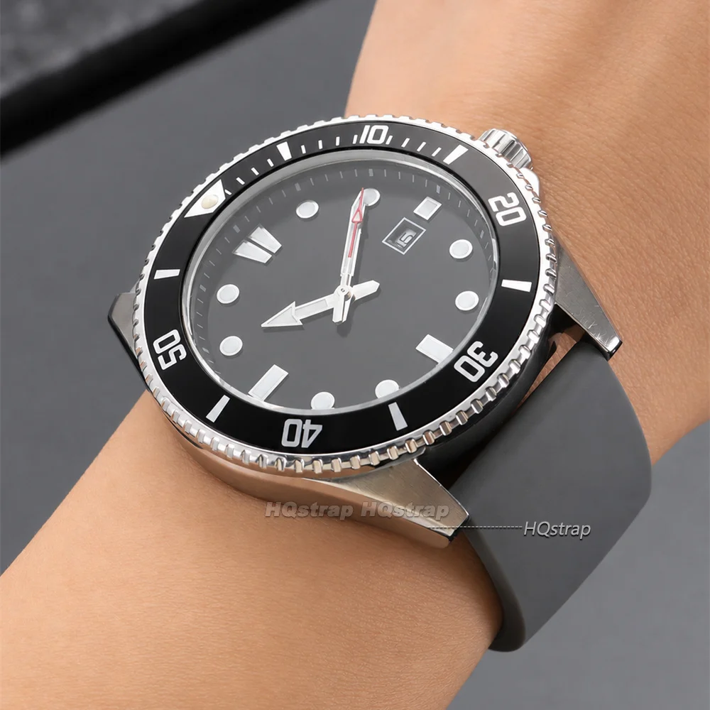 Premium Waterproof Silicone Watch Strap with Quick Release and Folding Clasp