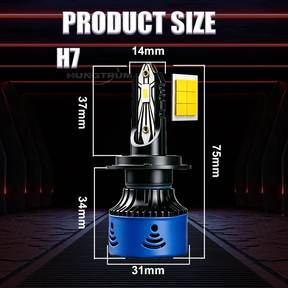 H7 H4 H11 캔버스 LED 헤드라이트 전구 H8 H9 9005 HB3 9006 HB4 터보 팬 LED 라이트 자동차용 고출력 스포트라이트 자동차 램프
