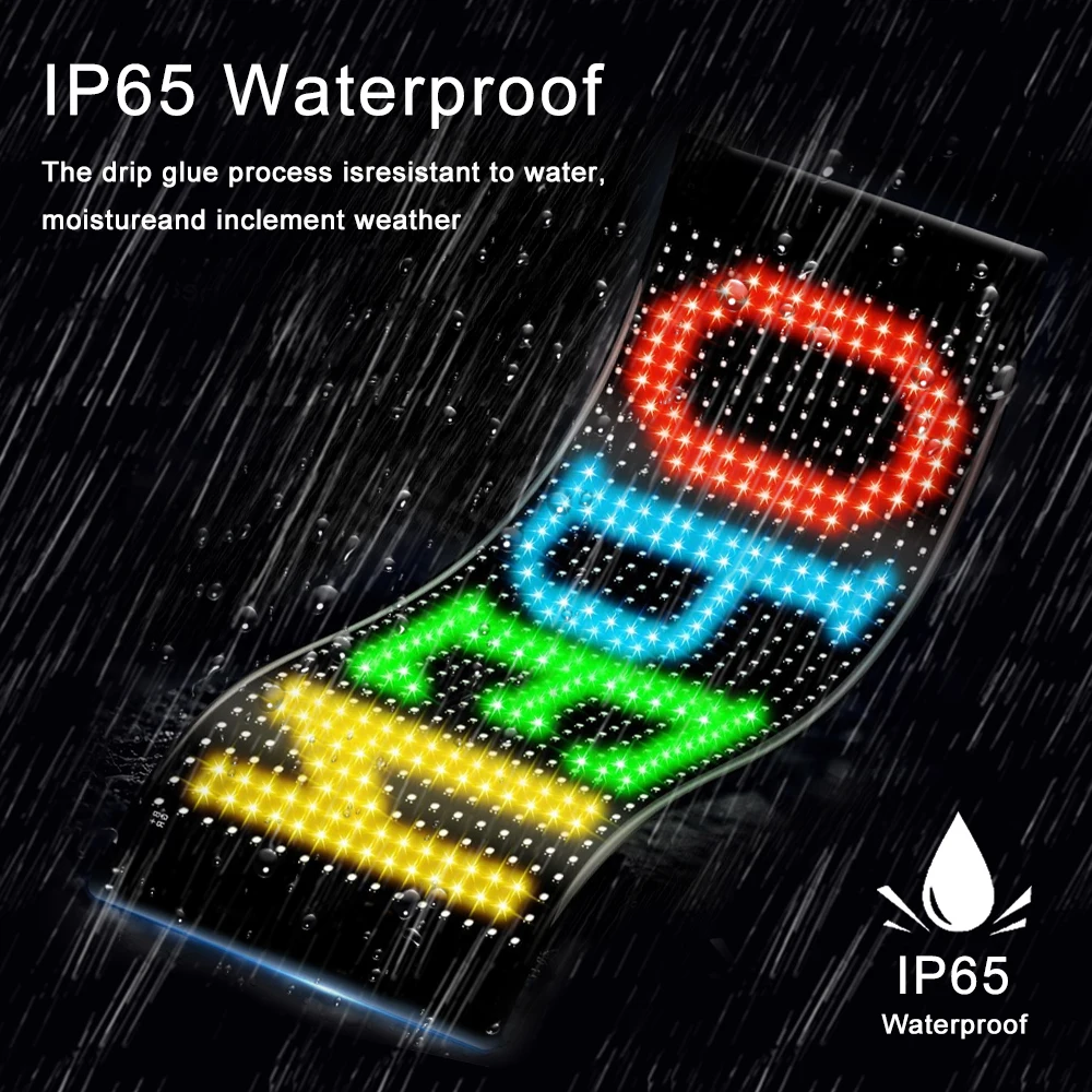 Car LED Matrix Pixel Flexible Panel Night Light DIY Programmable Display Bluetooth App Control for Car Windows Bars Party, led light, led display light, led panel