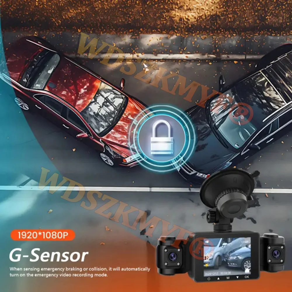 4Channals 1080P Dash Cam for Car DVR WIFI APP Video Recorder 3Lens Front Right Rear View Night Vision Black Box Car Assecories