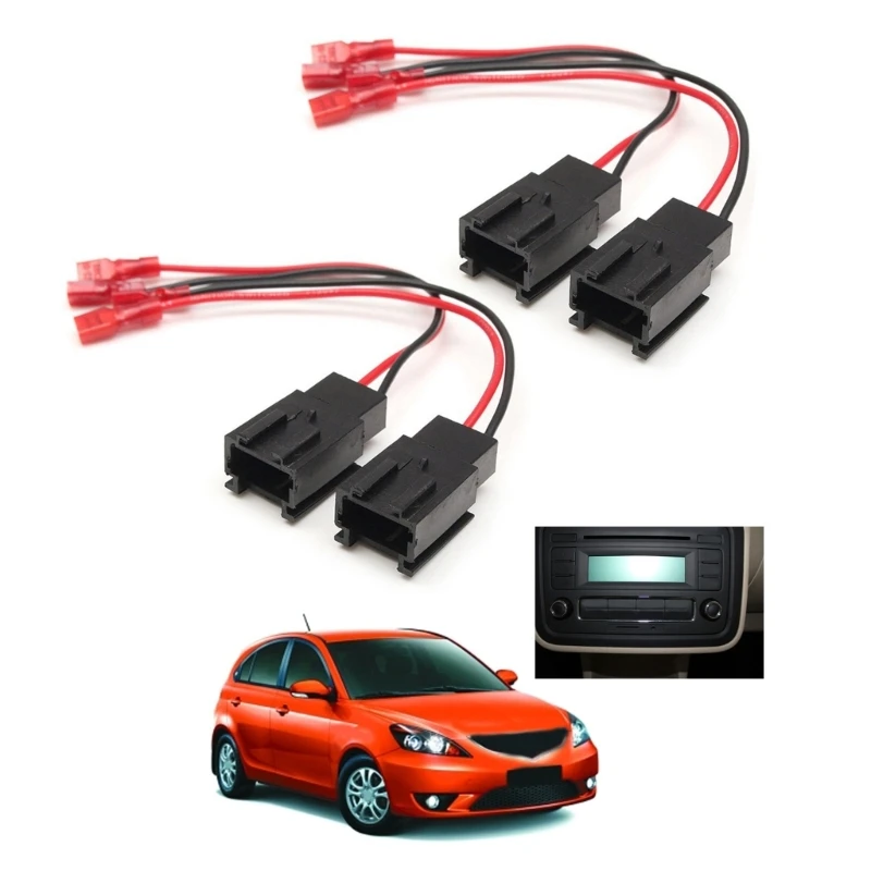 

4Pcs/Set Car Interior Audio Speaker Wiring Harness Adapter Connector Plug Cable Replacement for Peugeot Citroen 1999-2005
