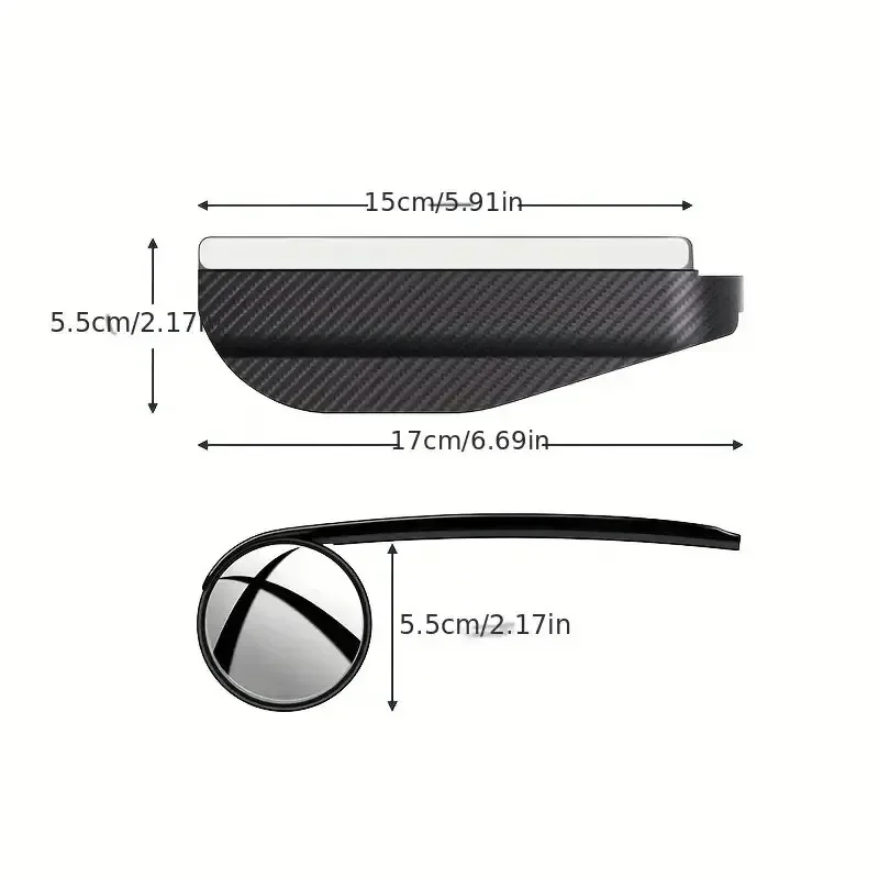 Car Rearview Rain Eyebrow Blind Spot Mirror Small Round Mirror Rain Cover Wide Angle Frameless Parking Auxiliary
