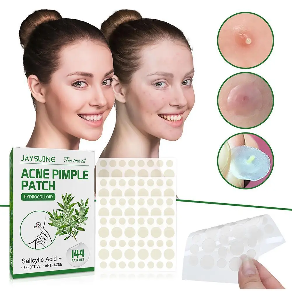 144patch Acne Pimple Patches Translucent Matte Hydrocolloid Salicylic Acid Tea Tree Oil For Inflamed Acne Improve Whiteheads 5