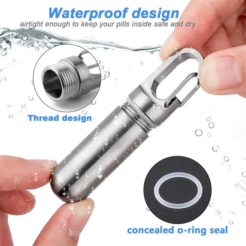 

Mini Sealed Storage Pill Box Medicine Tablet Container Organizer Stainless Steel Waterproof Outdoor Traval First-Aid Pill Case