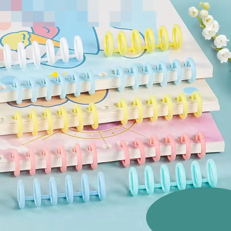 

10PCS/Lot Plastic Book Binders 6 Holes Loose Leaf Ring for Paper Calendar Circle Diary Hoops Notebook Office Binding Supplies