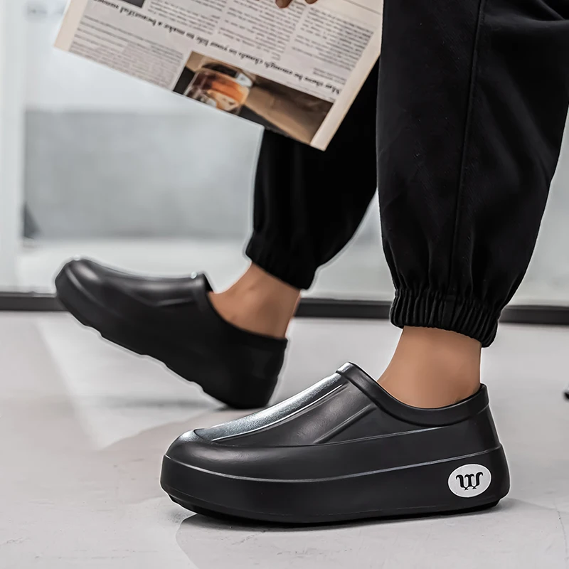 Men's Casual Slippers Are Easy To Clean Waterproof Oil Resistant Slip Resistant Summer Cool Comfortablefishing Kitchen Shoes