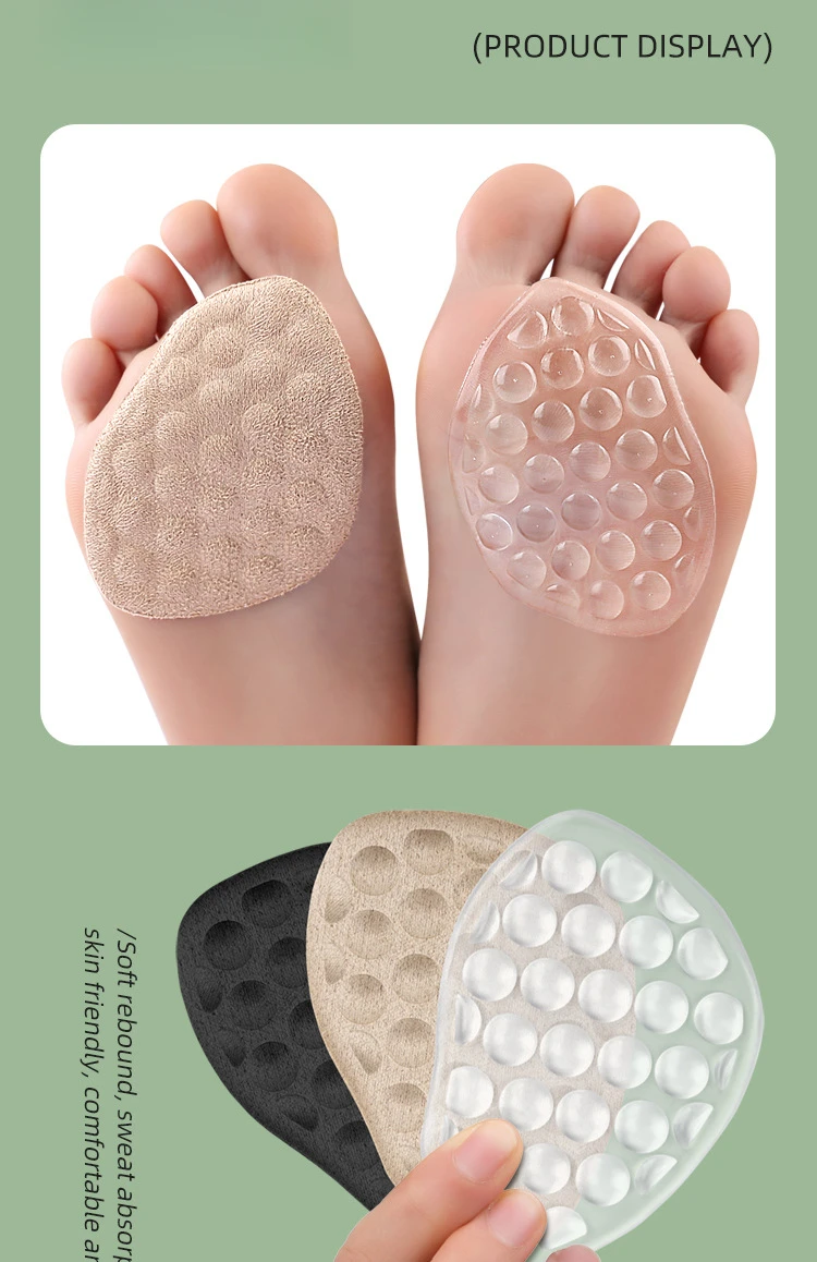 Silikon Vorfuß Kissen Partikel Massage weiche halbe Einlegesohlen Frauen Schuhe Pad Fußpflege produkte Sandalen Absätze rutsch feste Fuß polster – Detail 8