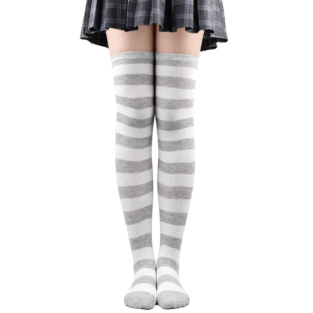 Dot Oberschenkel Hohe Strümpfe Damen Gestreift Damen Mädchen Schwarz Weiß Rosa Lang Über Knie Socken Cosplay Lolita Harajuku Y2k – Detail 10