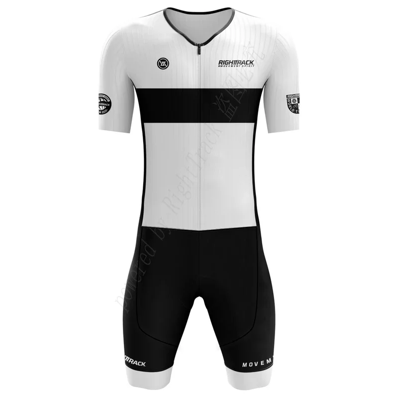 New MEN'S Triathlon Trisuit World Championship Short Sleeve Colorful Skinsuit RIGHTTRACK Swimming Cycling Running Appare