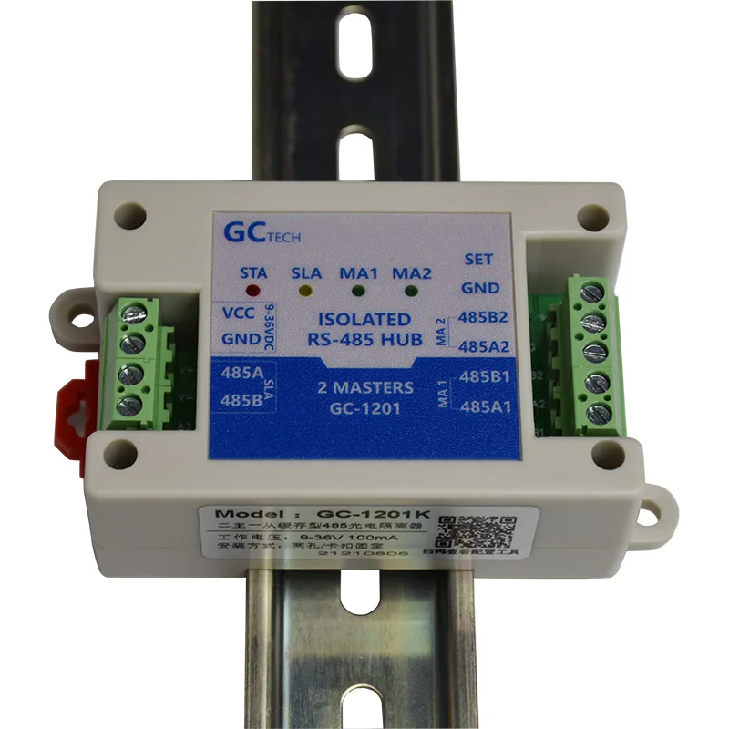 

Two Master One Slave Multiple Slave 485 Repeater Buffer Type Buckle Modbus Dual Master Photoelectric Isolation Hub