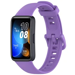 Silicone Smartwatch Replacement Wristband Bracelet Strap Accessories - Huawei Band 9-10 (Purple)