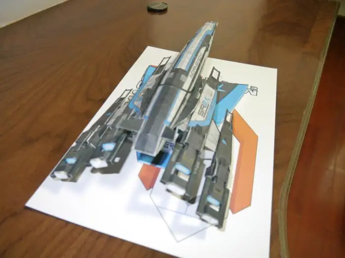 Mass Effect SR 2 Spacecraft 3D Paper Model DIY,3d paper model